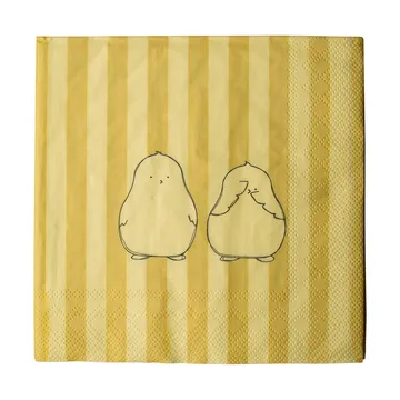 Servilletas de papel Chubby chicken stripe, paquete de 20 - Creme, 33x33 cm - DBKD