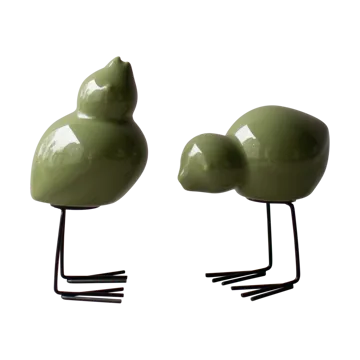 Set de 2 adornos de Pascua Swedish Birds DBKD - Shiny green - DBKD