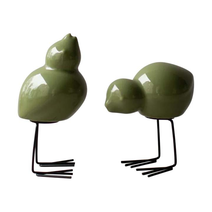 Set de 2 adornos de Pascua Swedish Birds DBKD - Shiny green - DBKD