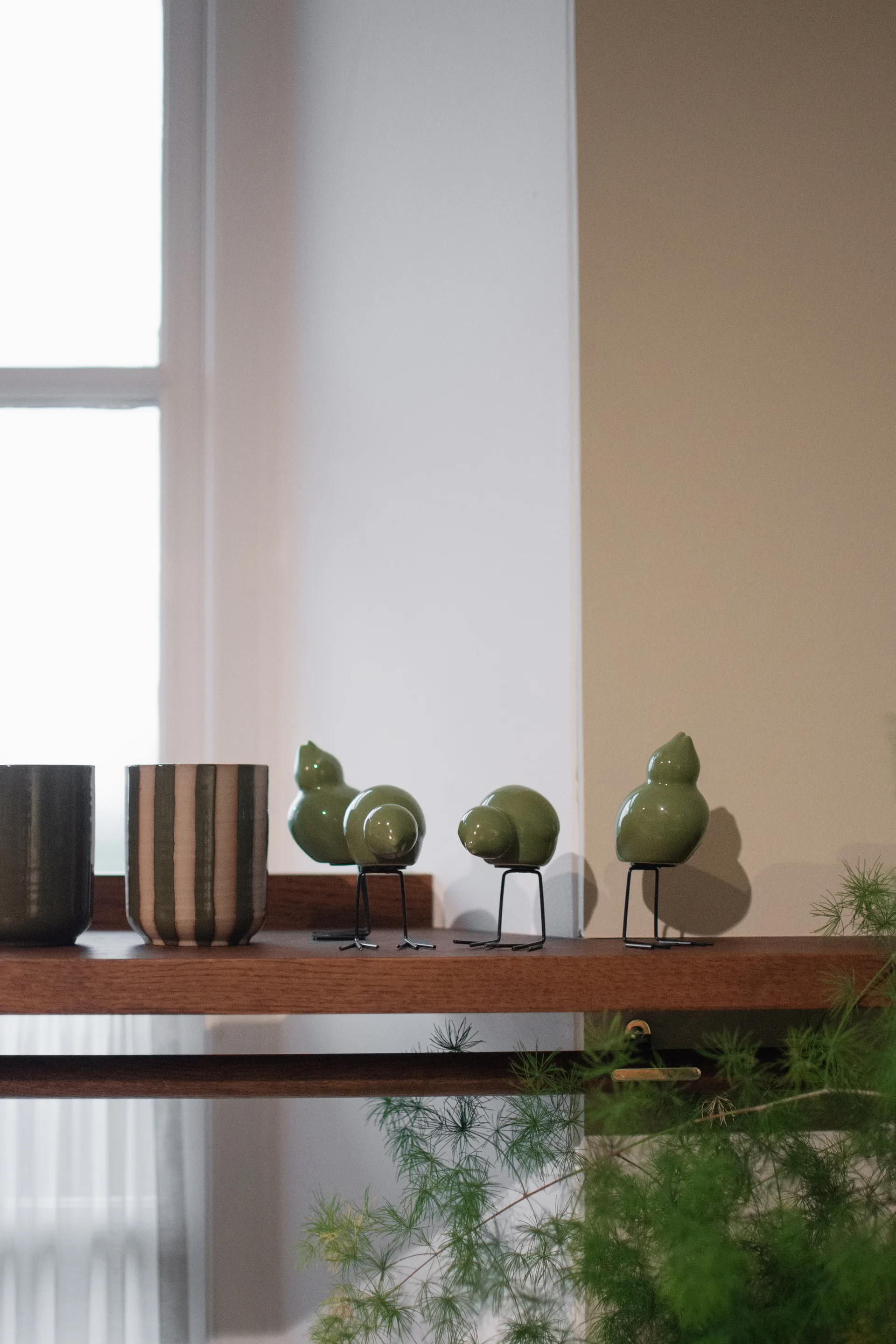 Set de 2 adornos de Pascua Swedish Birds DBKD, Shiny green DBKD