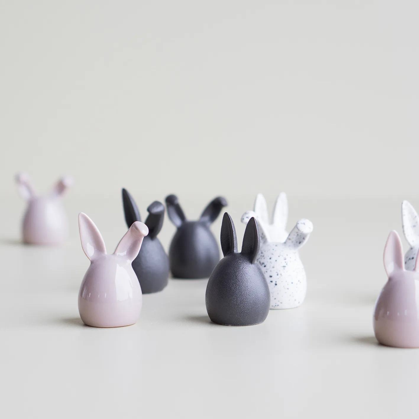 Set de 3 conejos de pascua Triplets, White dot DBKD