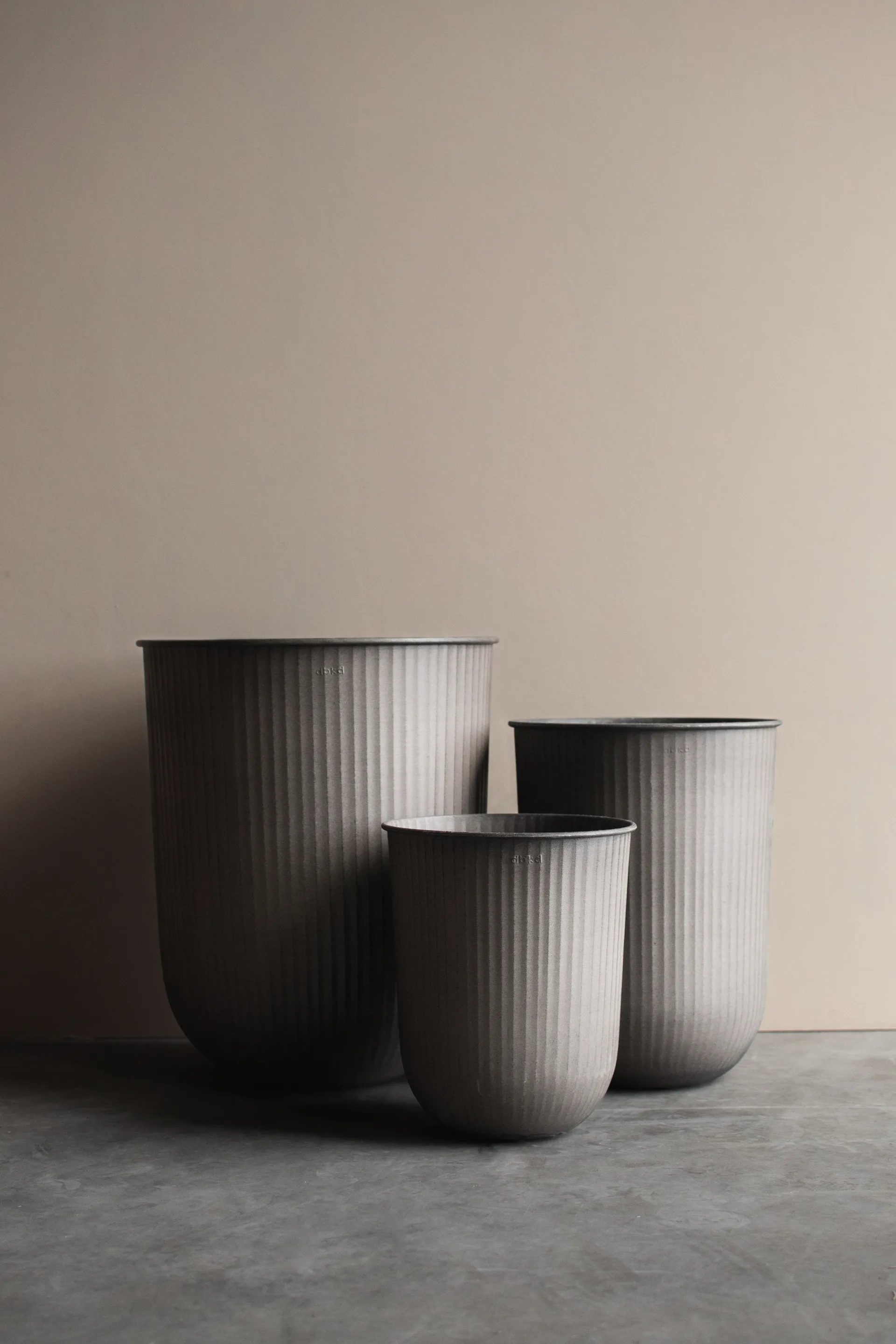 Set de 3 macetas Out stripe, Beige DBKD