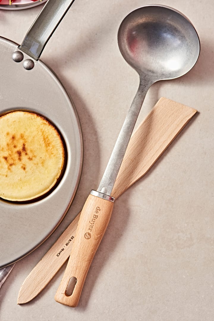 Cucharón de sopa con mango de madera De Buyer B Bois, acero inoxidable De Buyer
