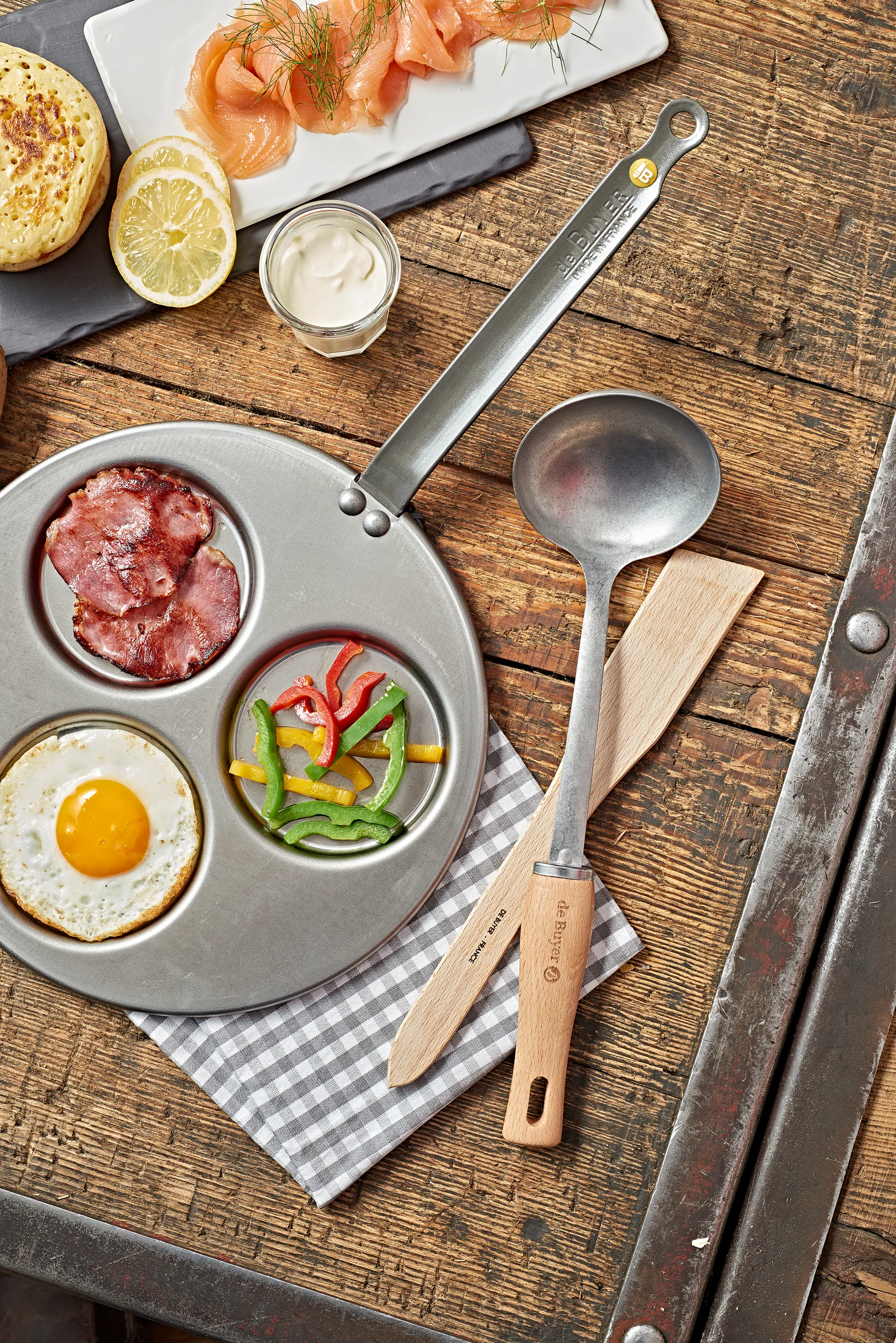 Cucharón de sopa con mango de madera De Buyer B Bois, acero inoxidable De Buyer