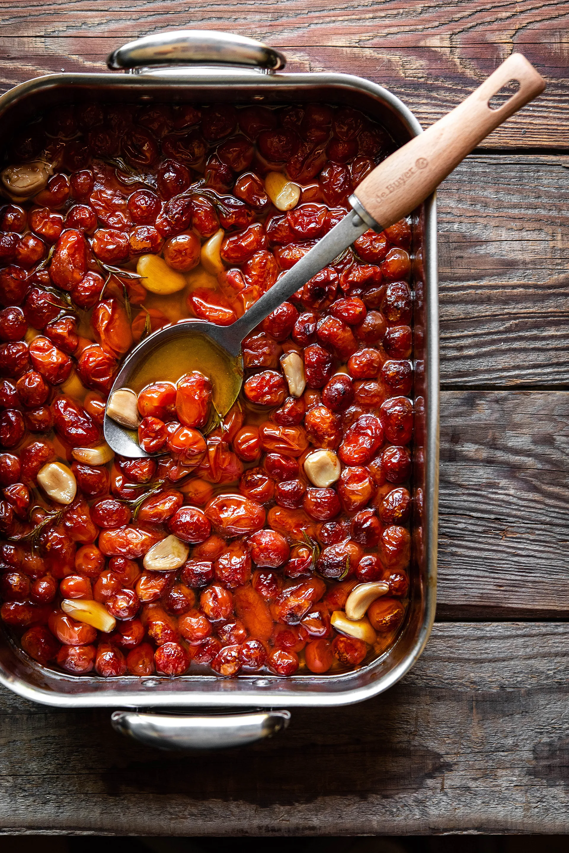 Cuhara de servir con mango de madera De Buyer B Bois, acero inoxidable De Buyer