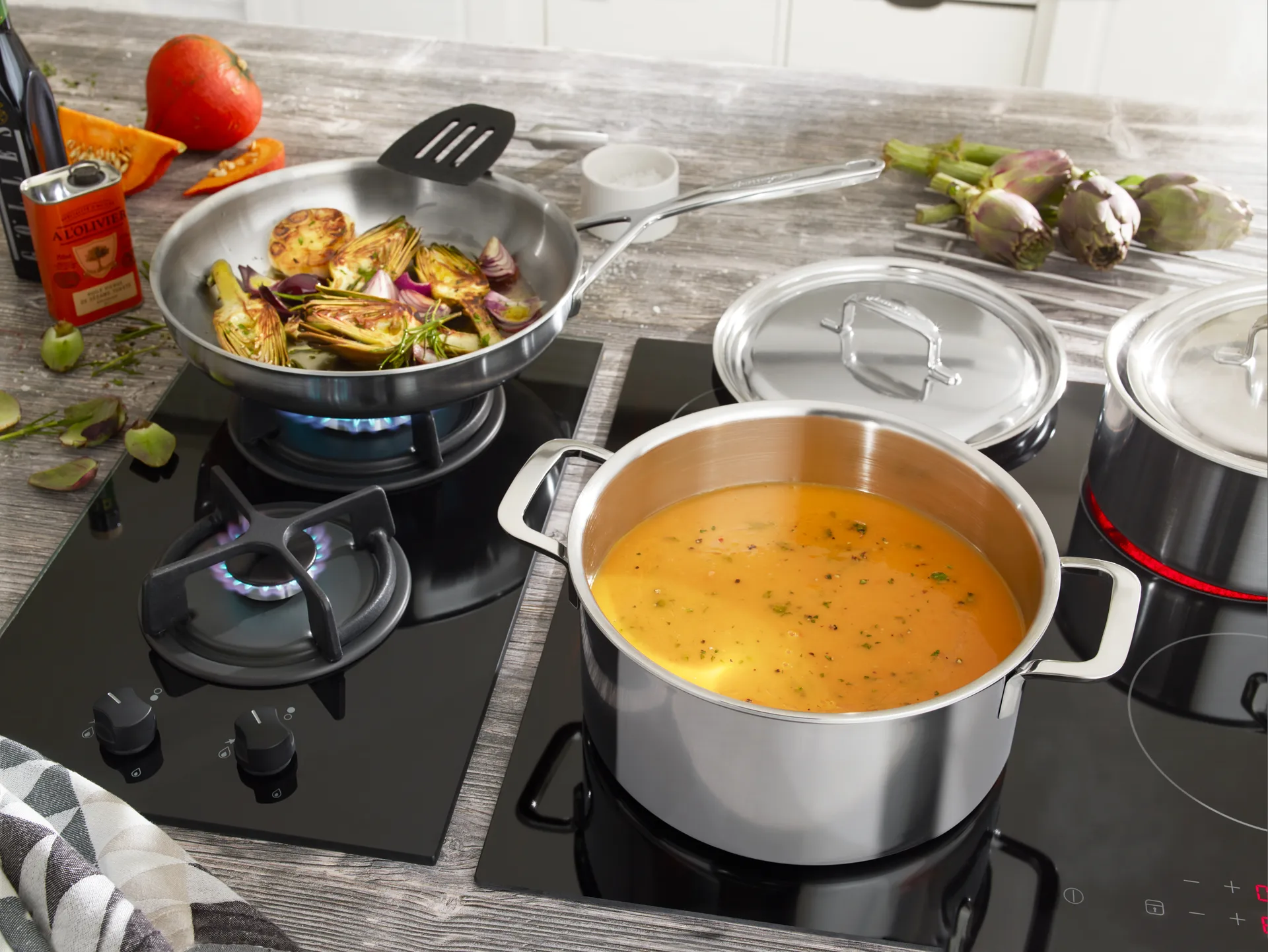 Demeyere 5-plus sartén de acero inoxidable 5-ply, Ø24 cm Demeyere