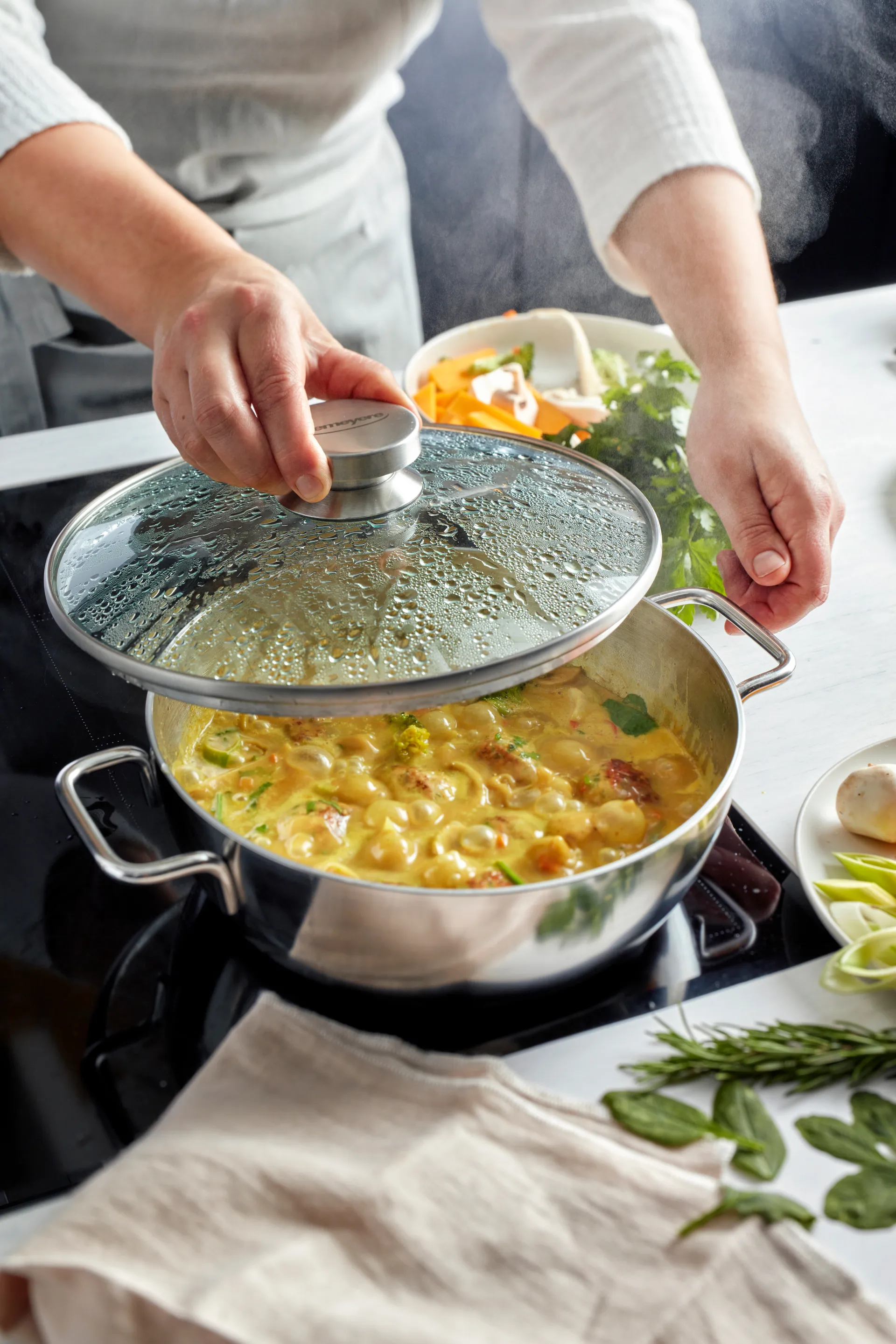 Demeyere Apollo 7 sartén para servir de acero inoxidable, 4,8 L Demeyere