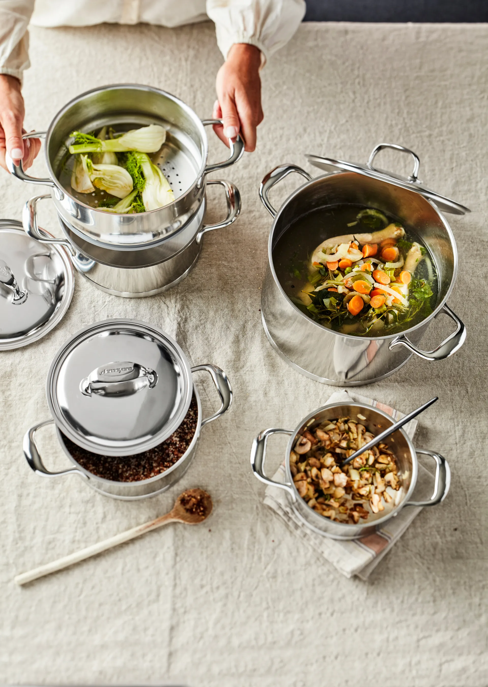 Demeyere Atlantis 7 olla alta de acero inoxidable, 5 L Demeyere