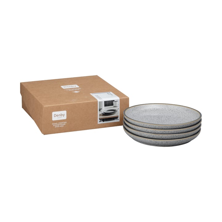 4 Platos Studio Grey 21 cm, Granite Denby