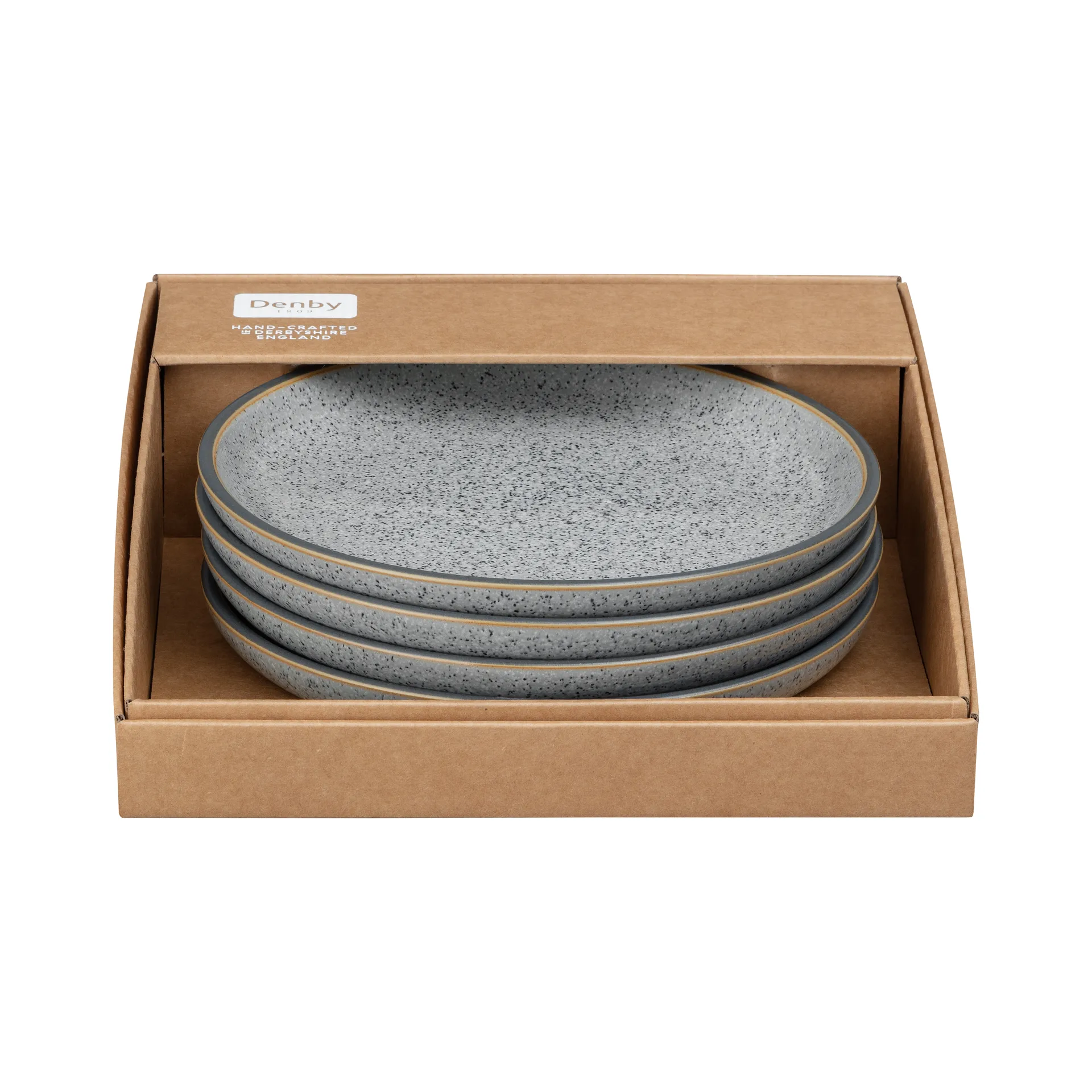 4 Platos Studio Grey 21 cm, Granite Denby
