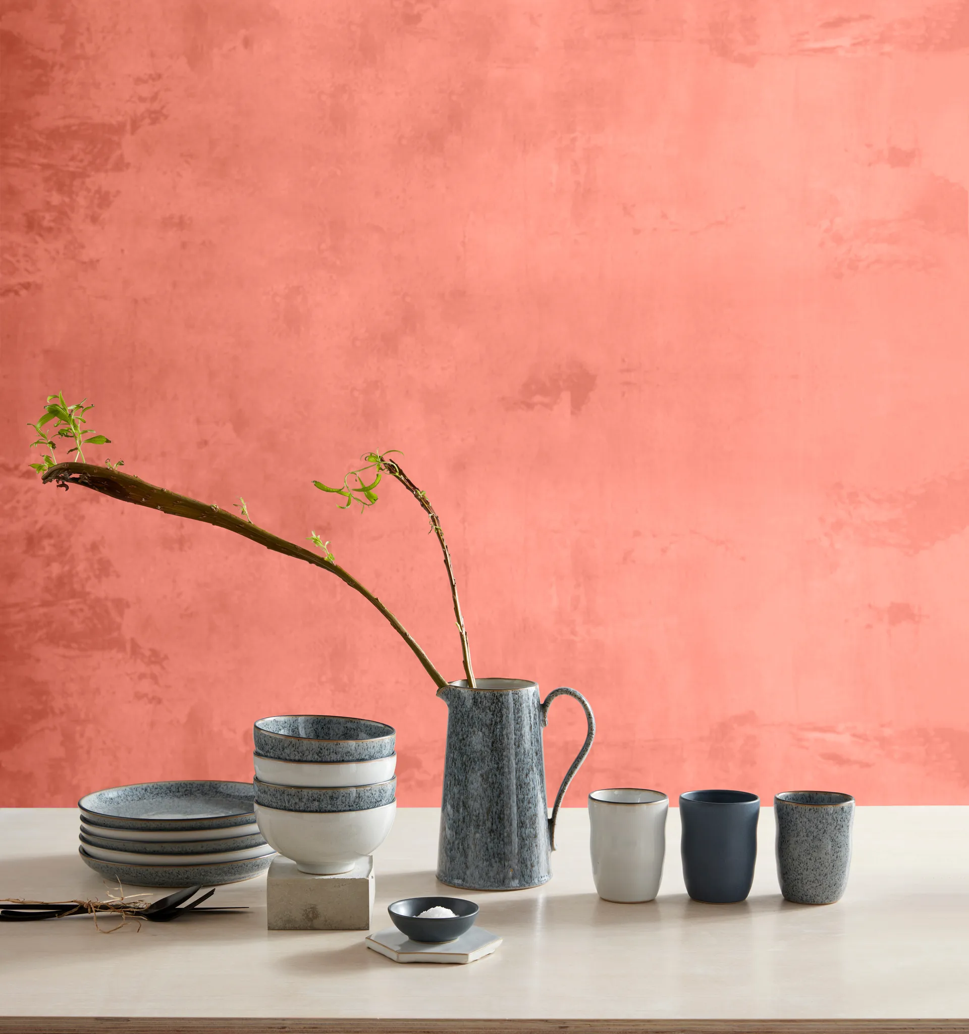 4 Platos Studio Grey 21 cm, Granite Denby