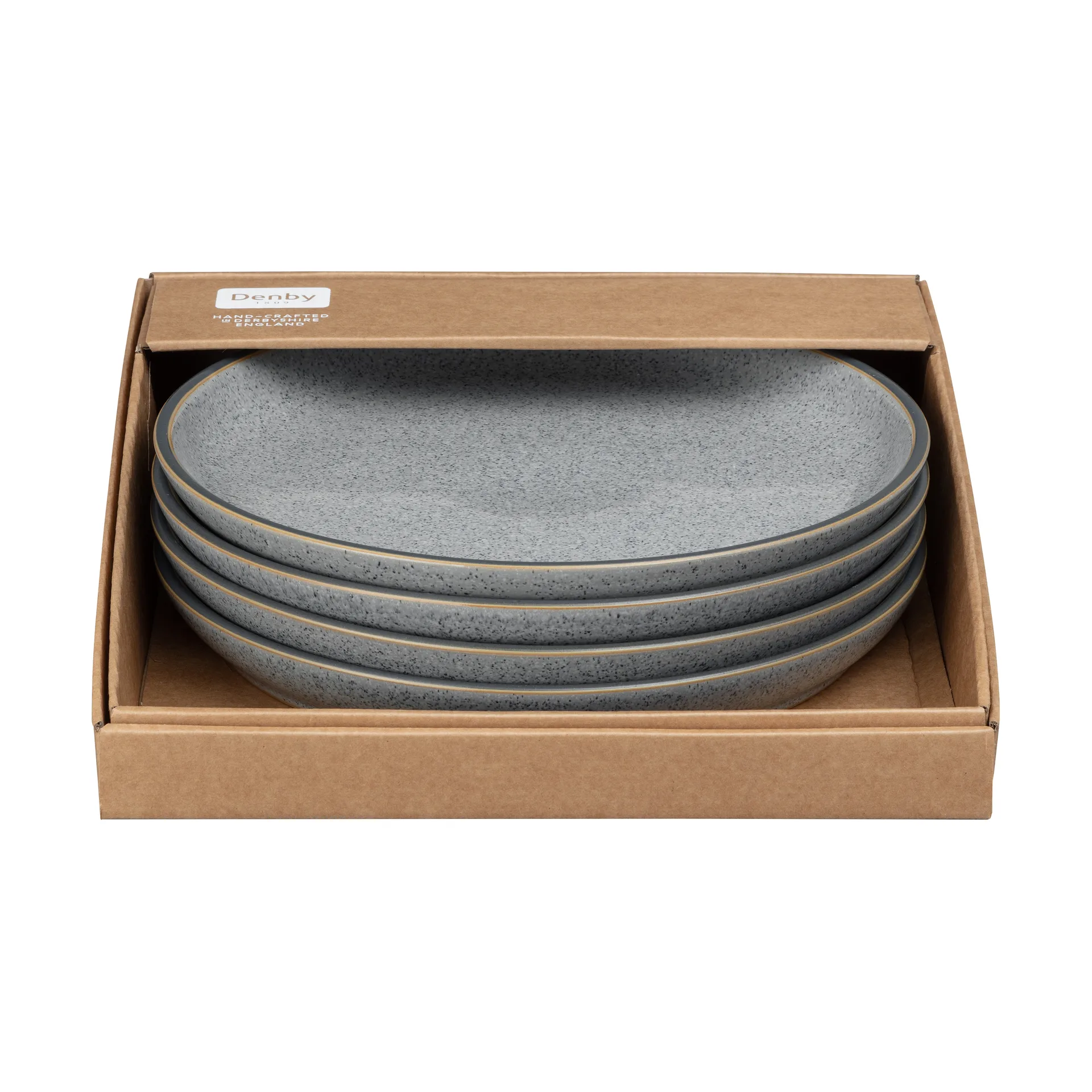 4 Platos Studio Grey coupe 26 cm, Granite Denby