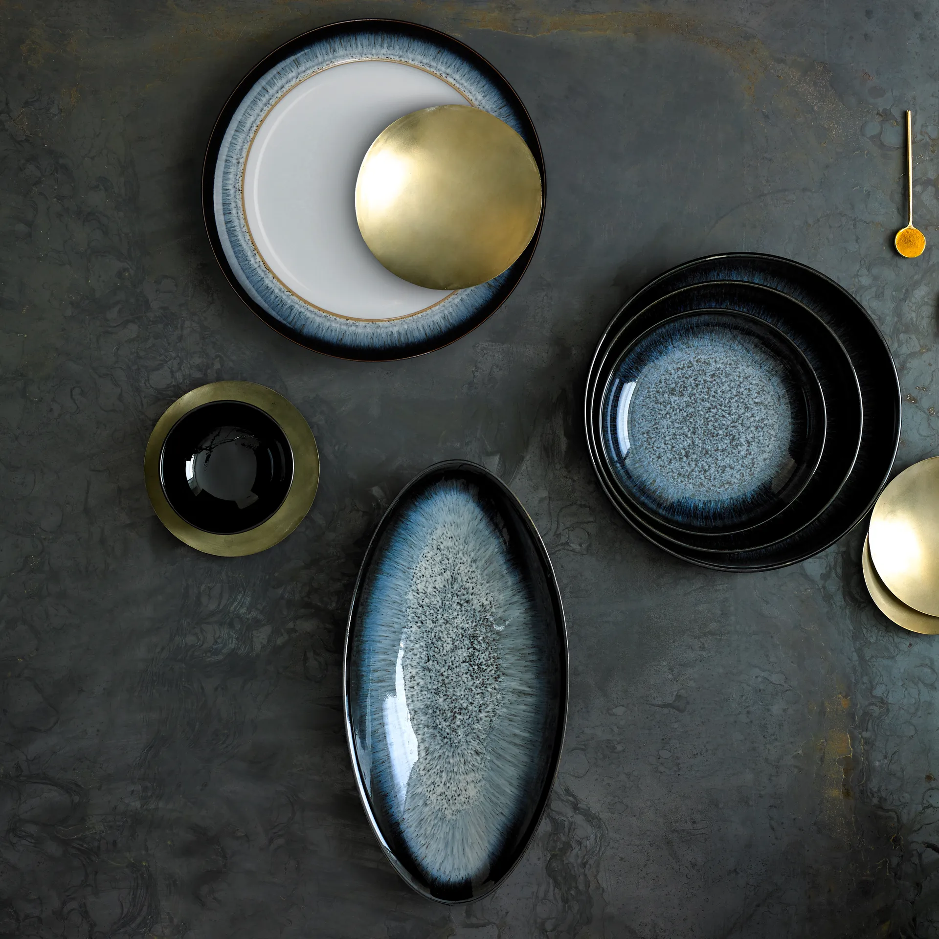 Bol Halo 20,5 cm, azul-gris-negro Denby