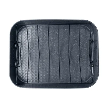 Fuente para horno Quantanium Finish - Gris, con rejilla, 41,6×31,8 cm - Denby