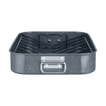 Fuente para horno Quantanium Finish - Gris, con rejilla, 41,6×31,8 cm - Denby