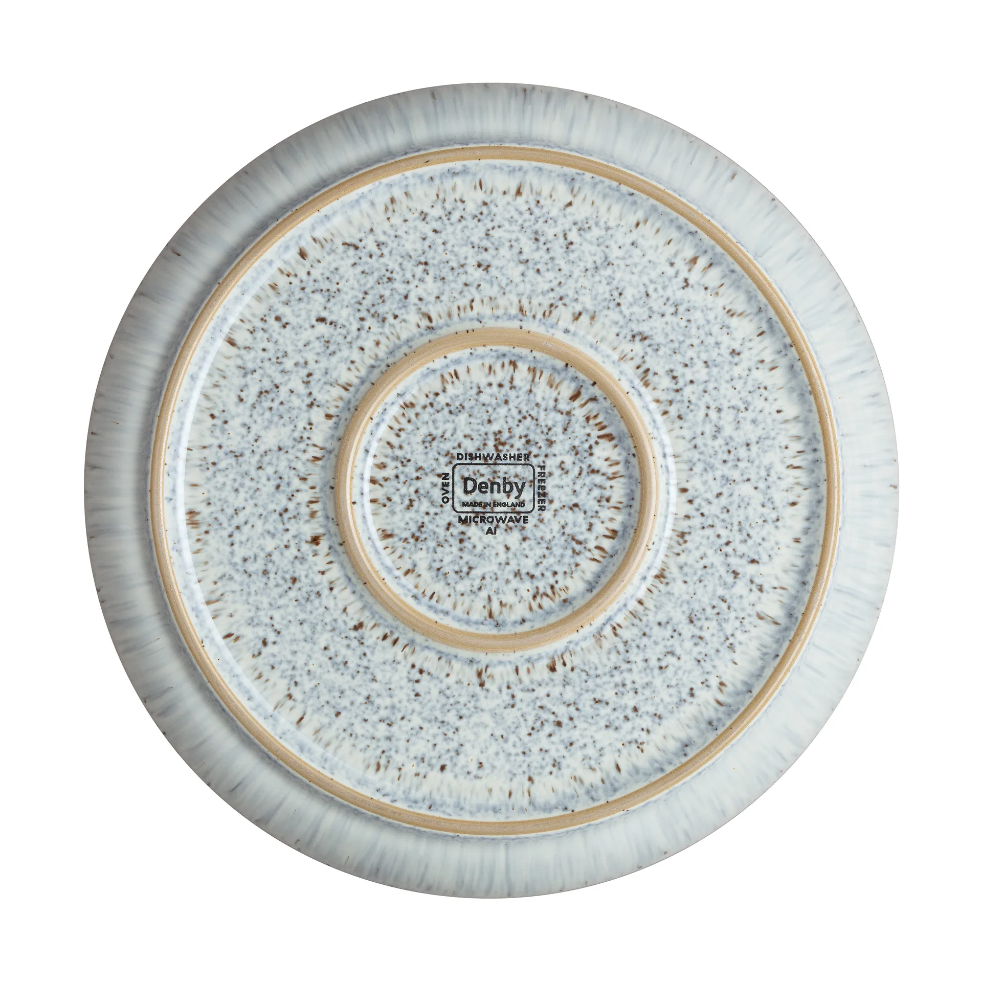 Plato Halo Speckle coupe 21 cm, gris-marrón Denby