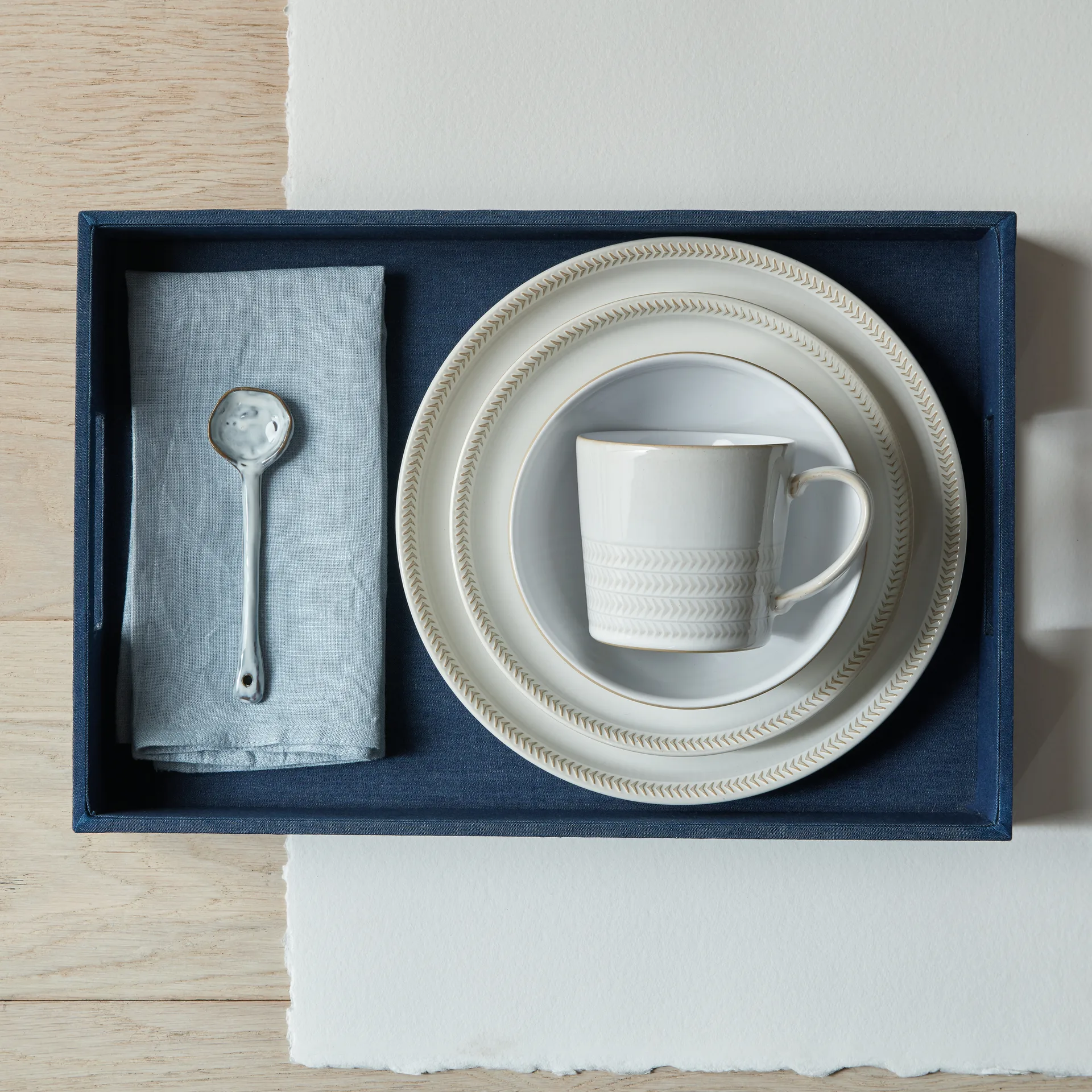 Plato Natural Canvas coupe 26 cm, Textured Denby