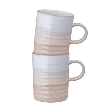 Taza acanalada Kiln Coral - Coral-beige, 2-pack - Denby