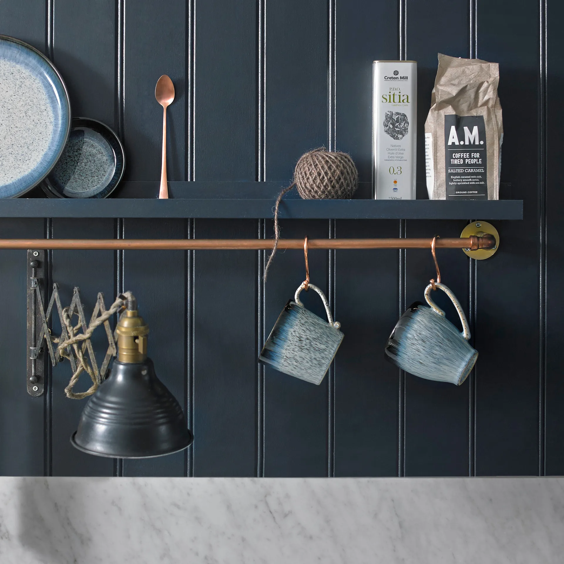 Taza Halo 42 cl, azul-gris-negro Denby