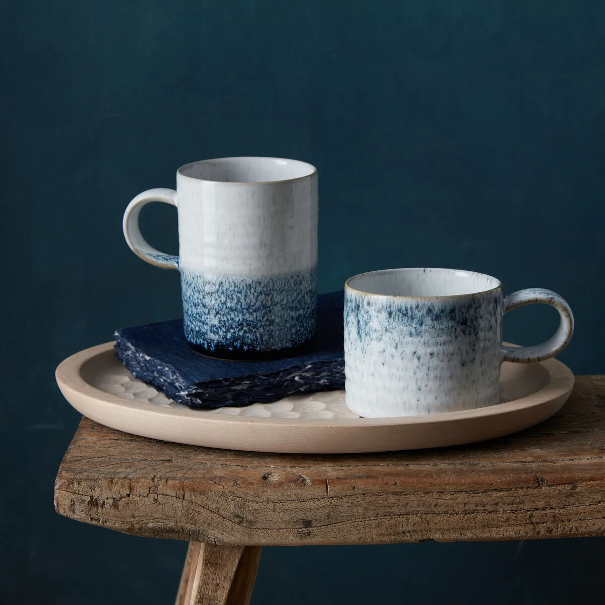 Taza Kiln blue ridged, 41 cl Denby