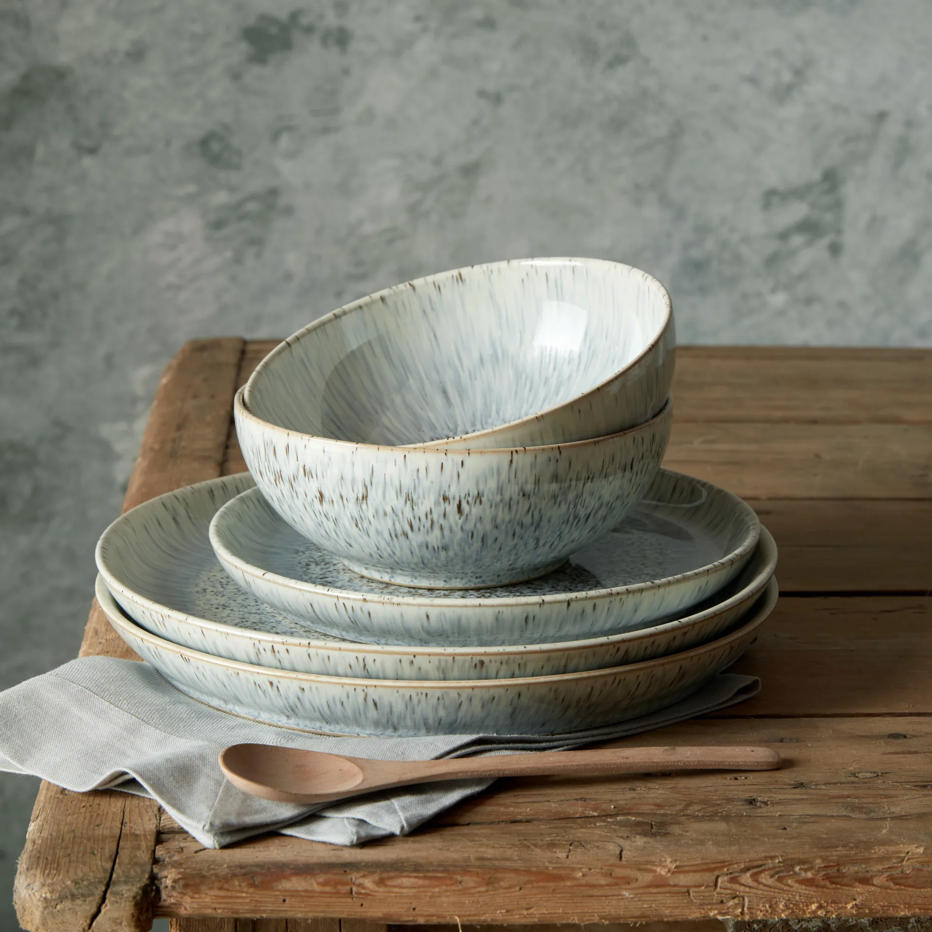 Tazón para cereales Halo Speckle coupe 17 cm, gris-marrón Denby