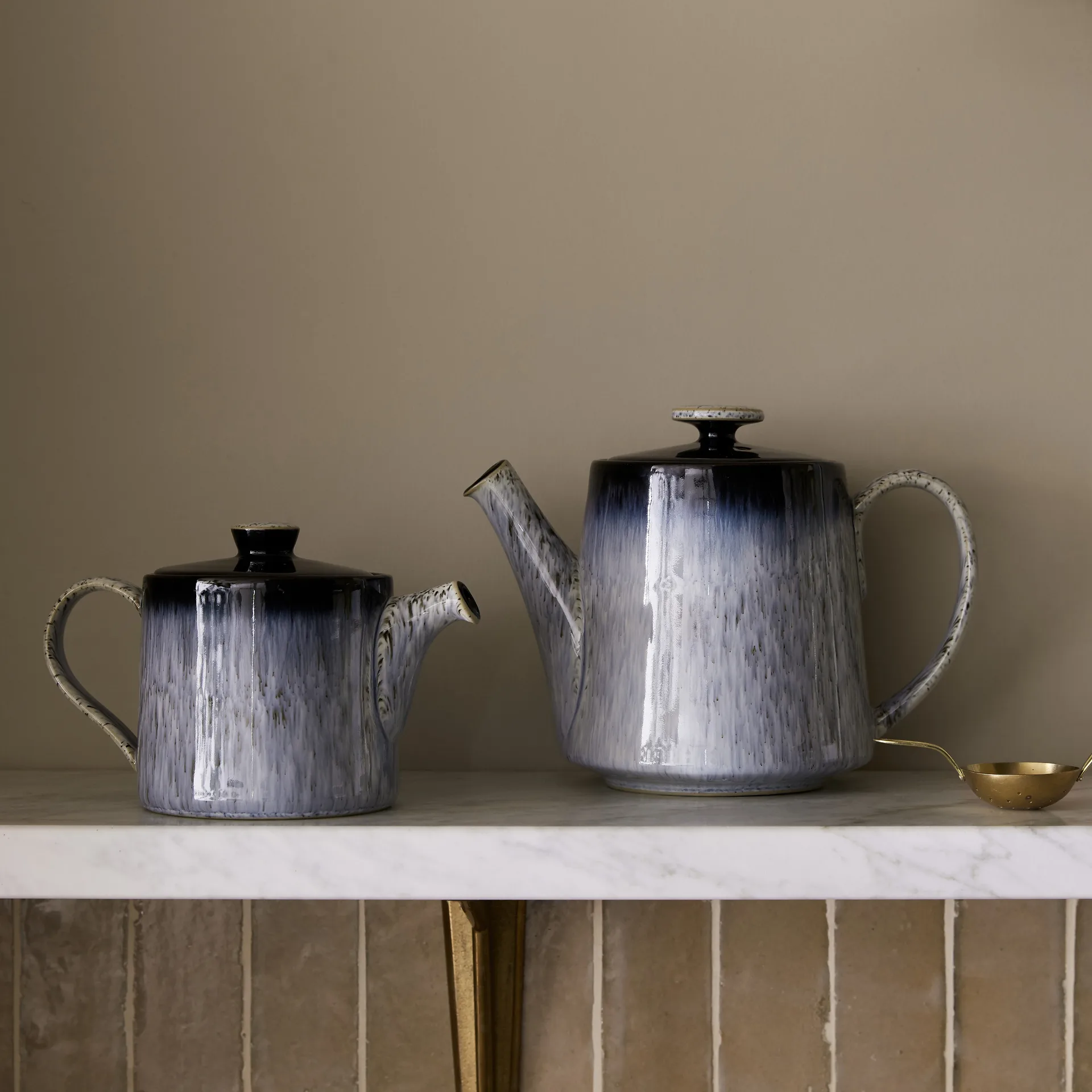 Tetera Halo brew 0,44 l, azul-gris-negro Denby