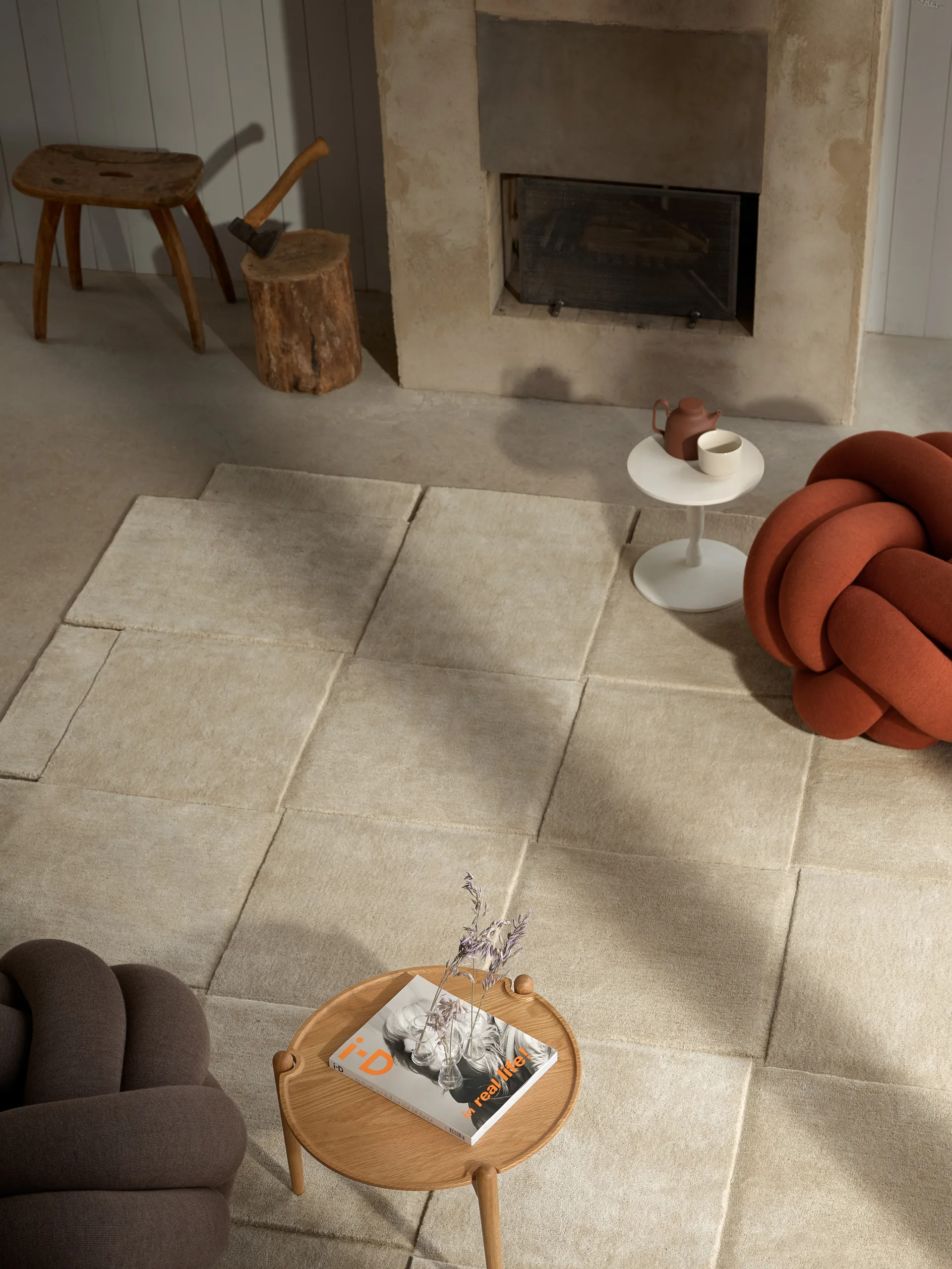 Alfombra Basket beige, 245x245 cm Design House Stockholm