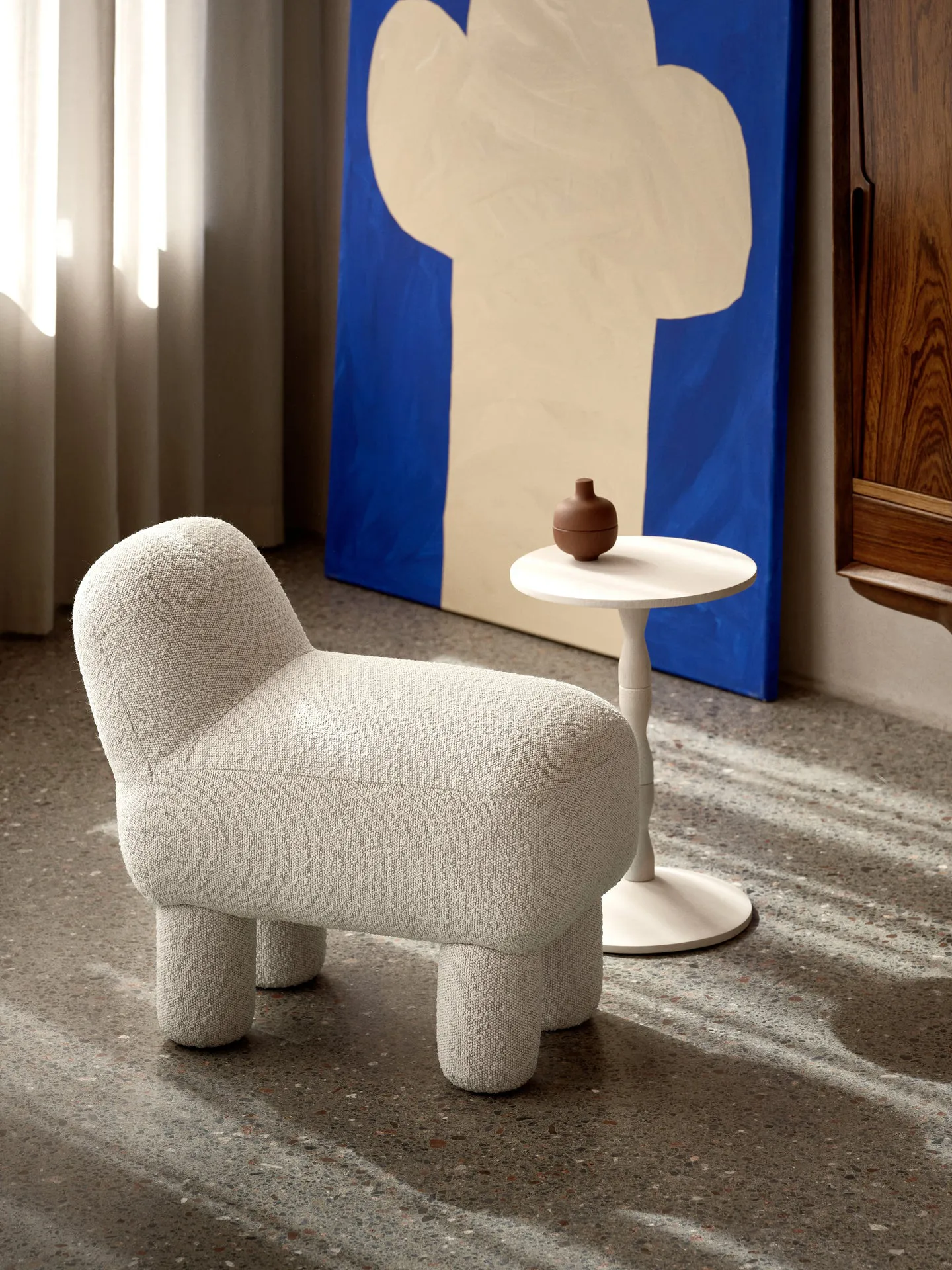 Asiento puff Lulu 36x65 cm, Cream Design House Stockholm