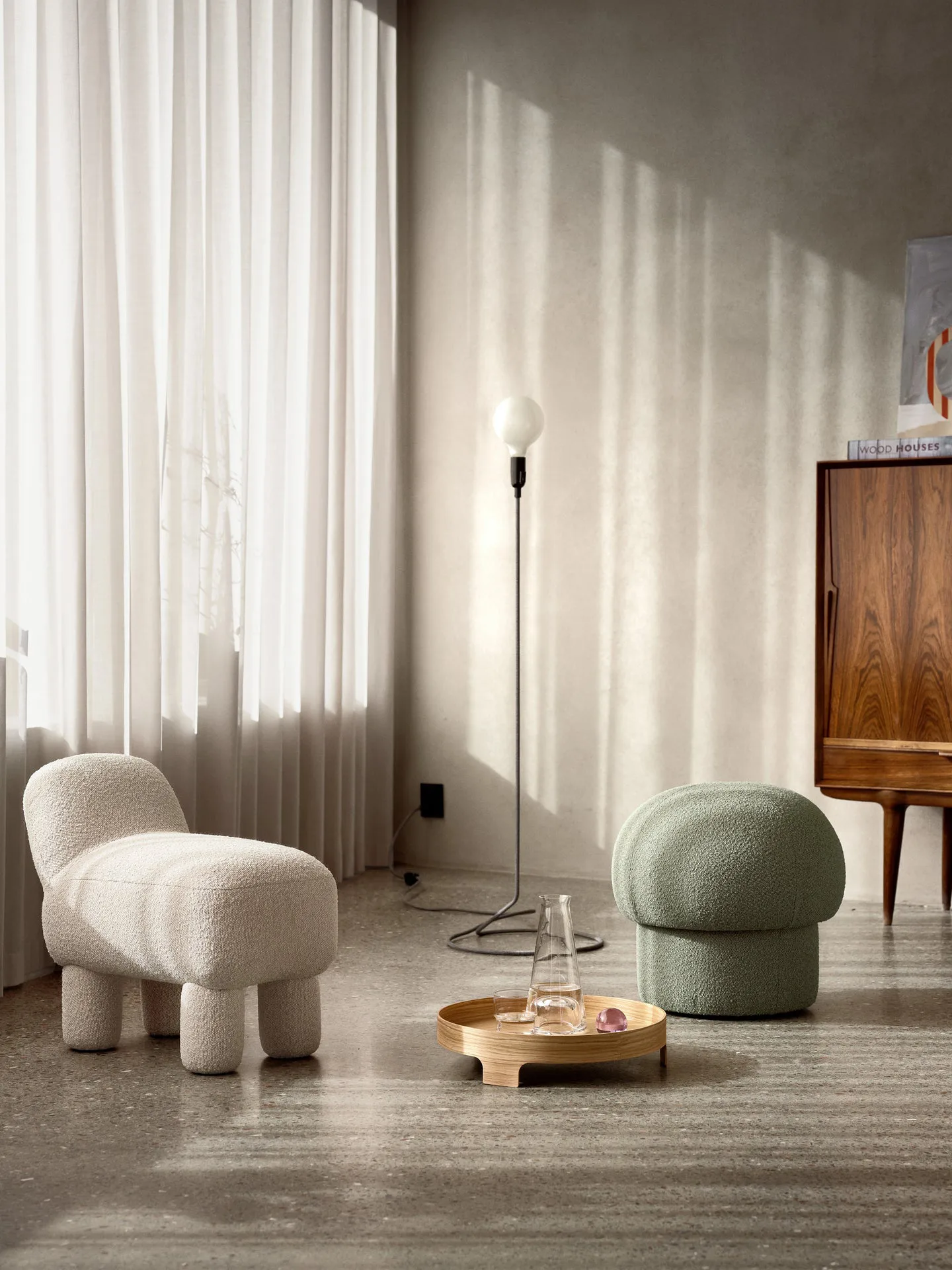 Asiento puff Lulu 36x65 cm, Cream Design House Stockholm