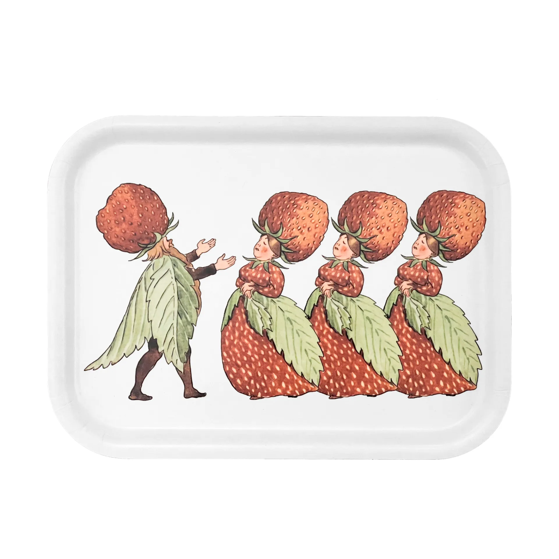 Bandeja The Strawberry Family 20x27 cm, White Design House Stockholm