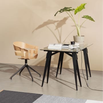 Escritorio Arco - Lacado negro, incl. cajón, tablero de vidrio - Design House Stockholm