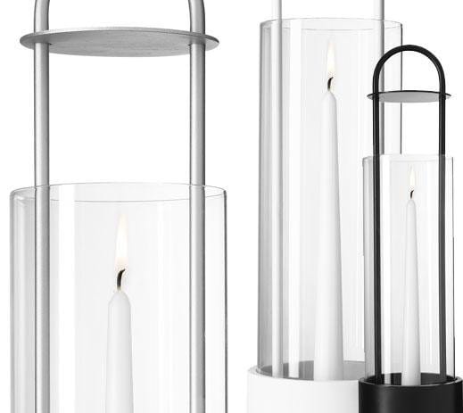 Farol para velas Lotus Hurricane, blanco Design House Stockholm
