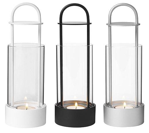 Farol para velas Lotus Hurricane, blanco Design House Stockholm