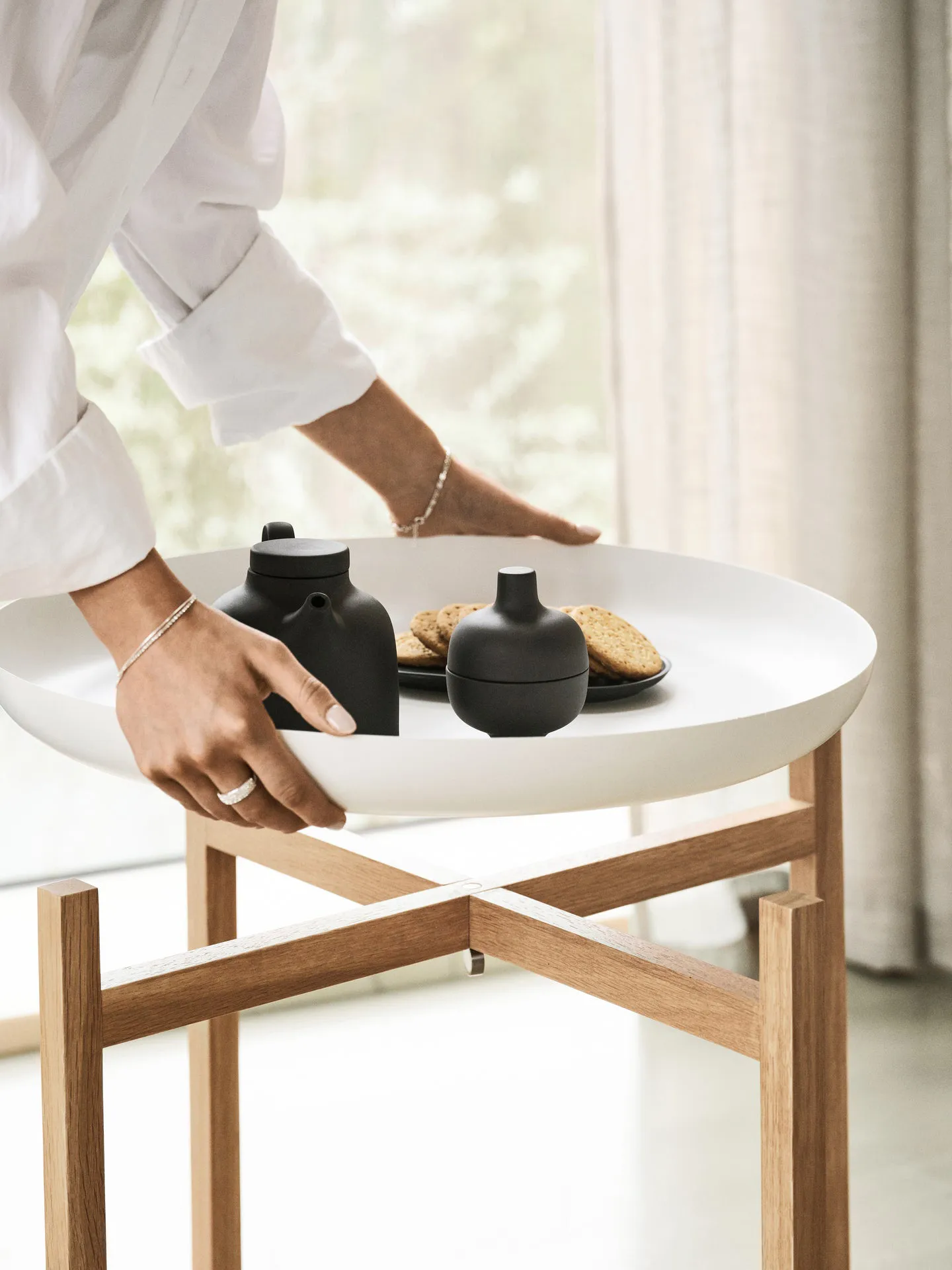 Mesa auxiliar Tablo Table Set, High white Design House Stockholm