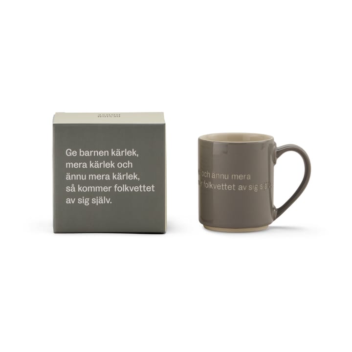 Mug Astrid Lindgren, Give the children love, gris-sueco Design House Stockholm