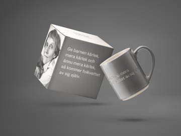 Mug Astrid Lindgren, Give the children love - gris-sueco - Design House Stockholm