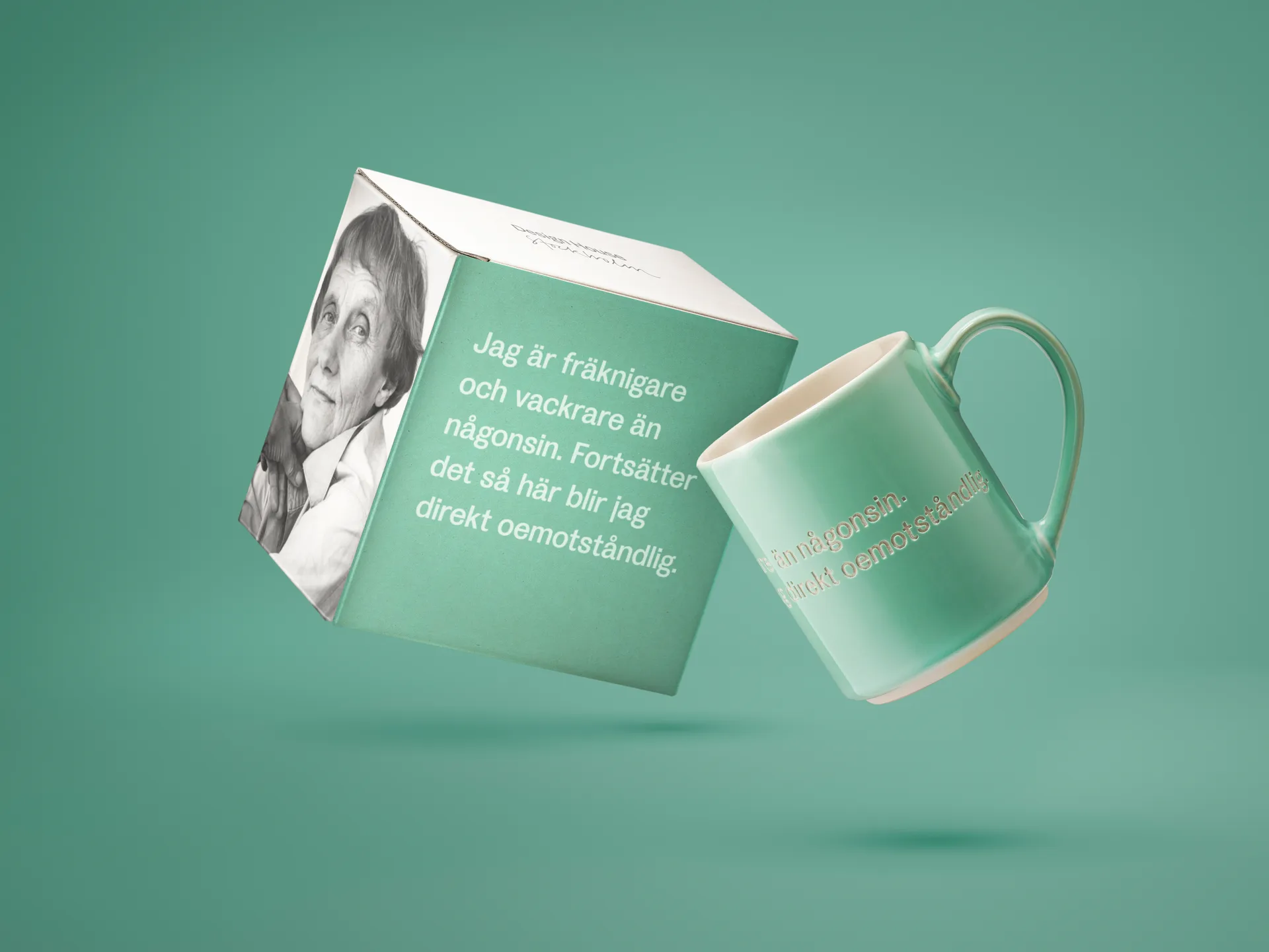 Mug Astrid Lindgren, I am frecklier…, verde-sueco Design House Stockholm