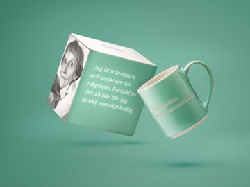 Mug Astrid Lindgren, I am frecklier… - verde-sueco - Design House Stockholm