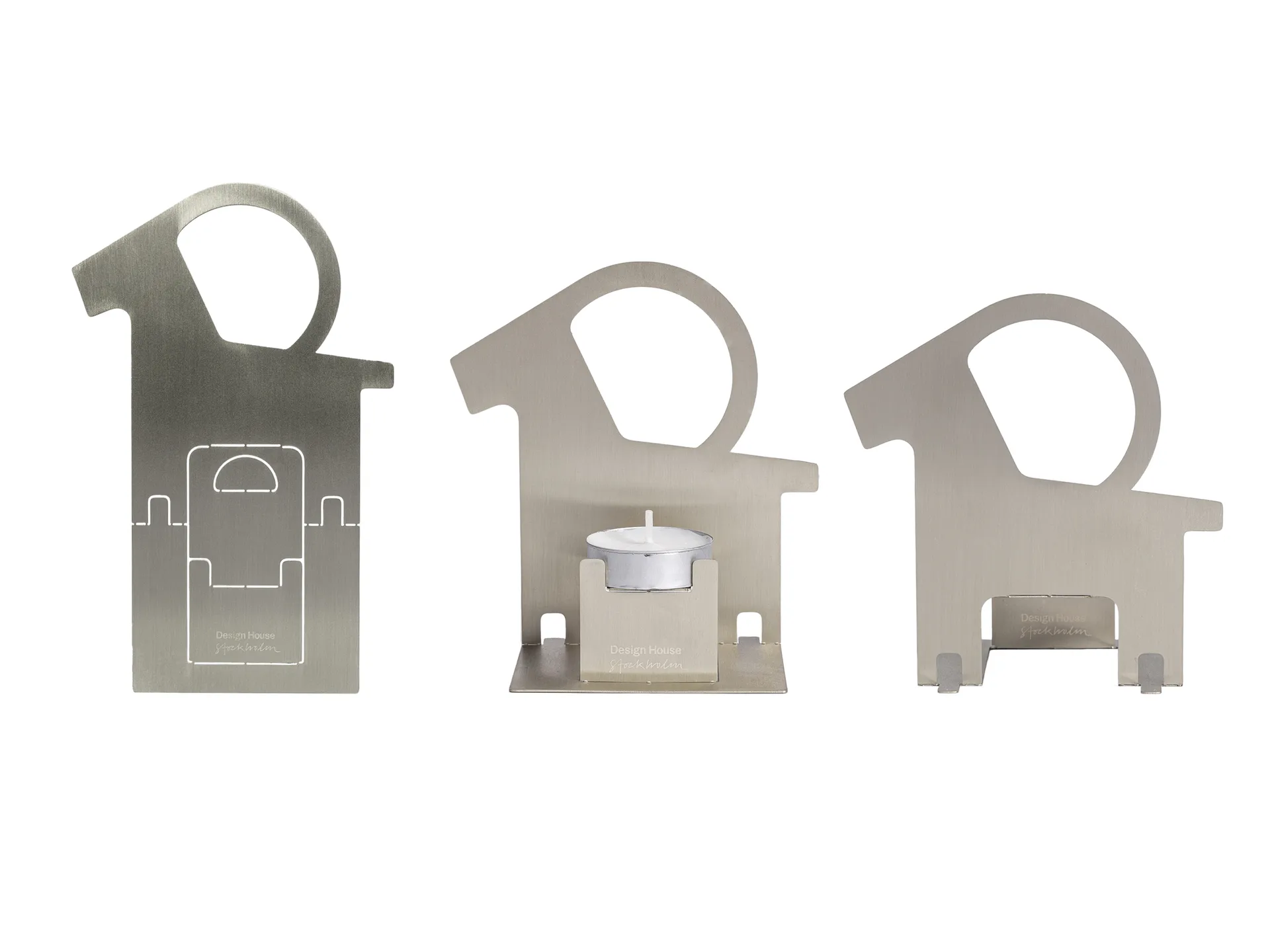 Portavelas Pop-up cabra navideña, Acero inoxidable Design House Stockholm