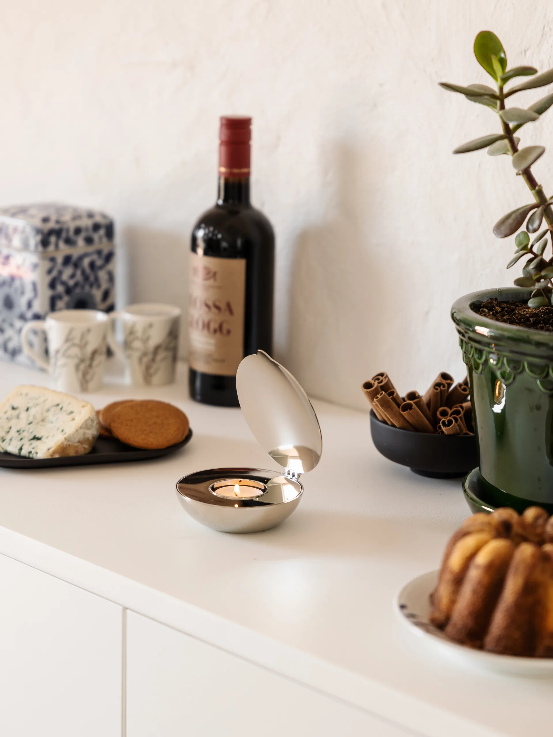 Portavelas Shell, níquel Design House Stockholm