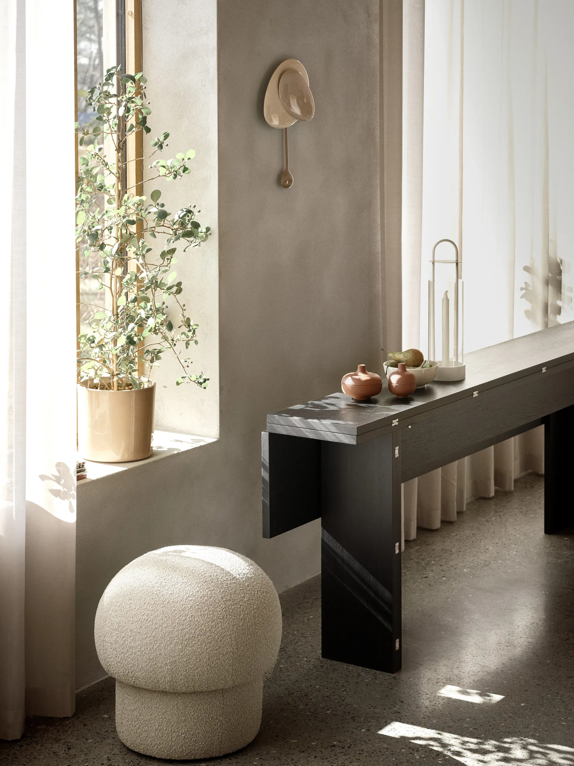 Pufe Uno Ø50 cm, Cream Design House Stockholm