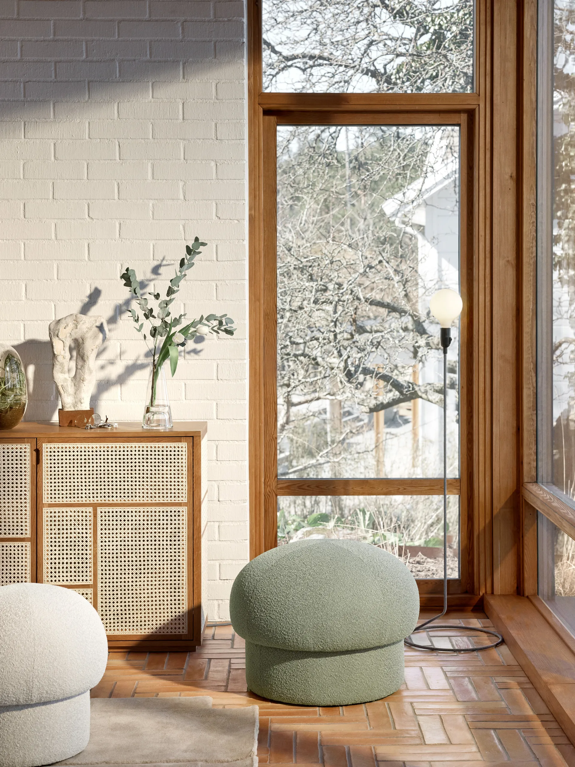 Pufe Uno Ø50 cm, Cream Design House Stockholm