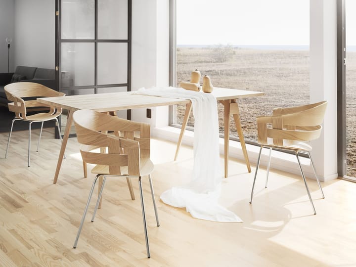 Silla Wick Chair - roble-patas cromadas - Design House Stockholm