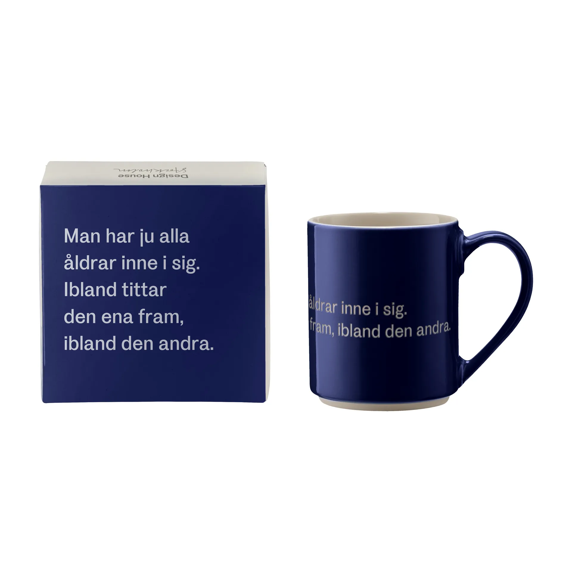 Taza Astrid Lindgren, man har ju alla åldrar, Texto sueco Design House Stockholm