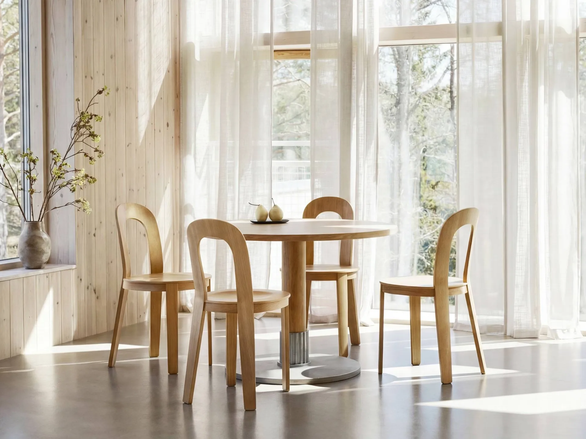 Tock Table mesa de comedor, Roble oscuro, Ø110x76 cm Design House Stockholm