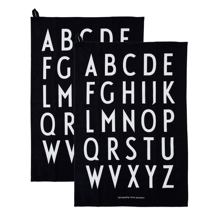 2 Paños de cocina Design Letters 40x60 cm - negro - Design Letters