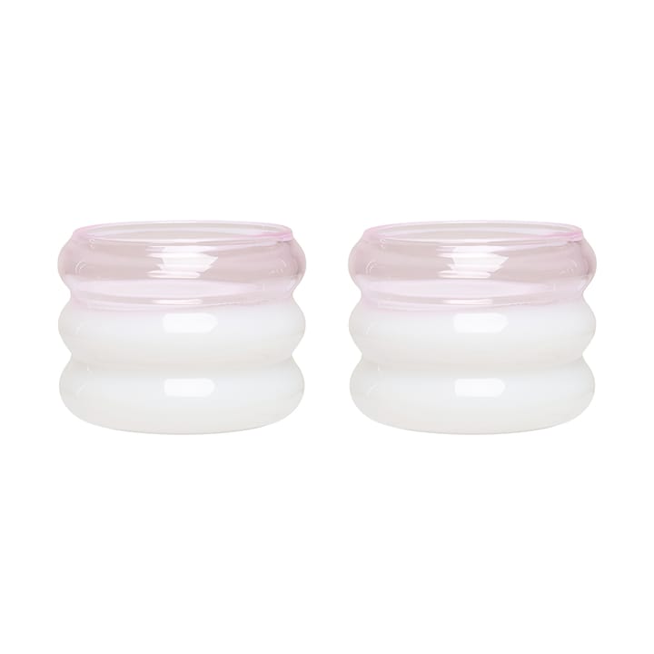 2 Portavelas Bubble Ø5,6 cm - Milky white-pink - Design Letters