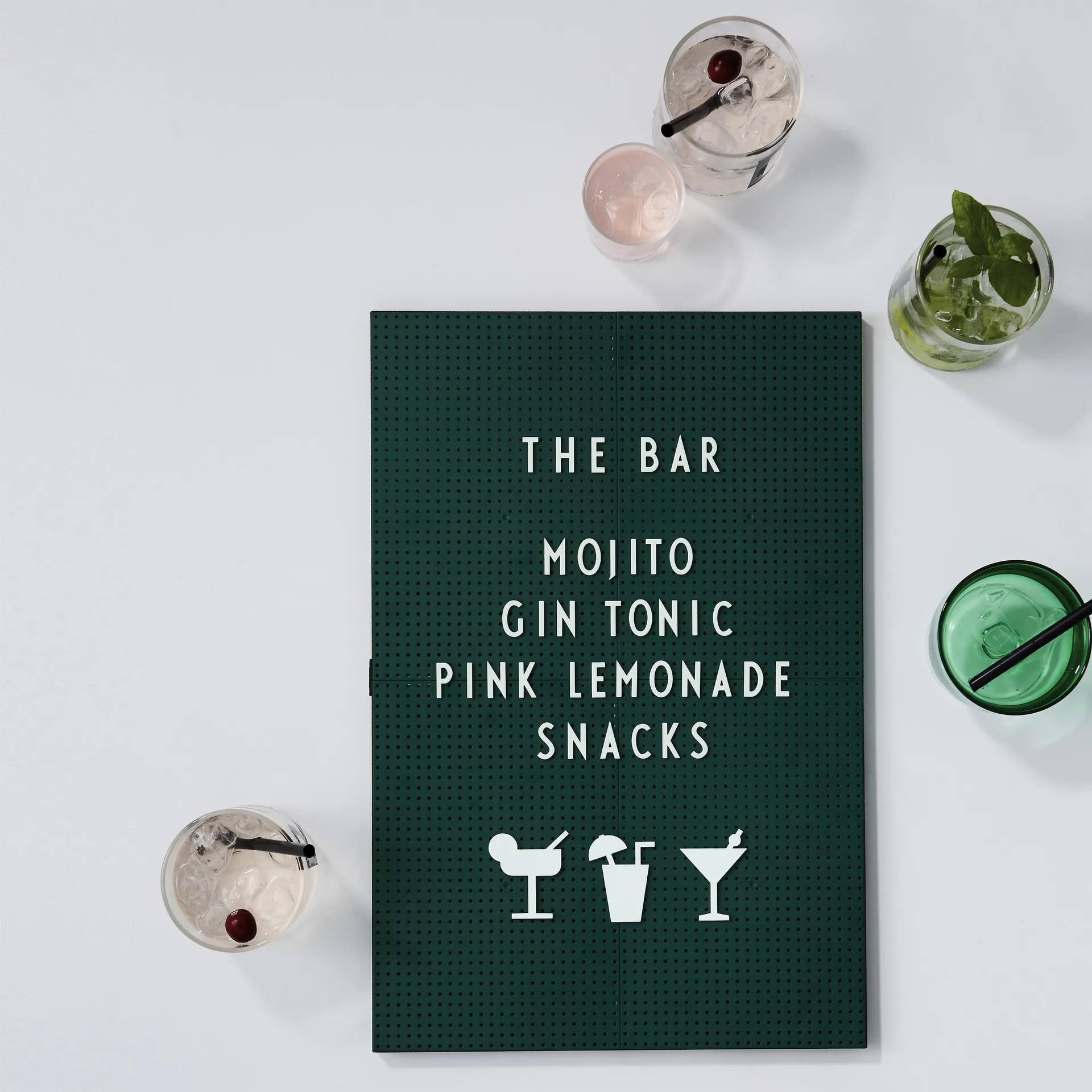 20 piezas Party Icons para tablón de letras, negro Design Letters