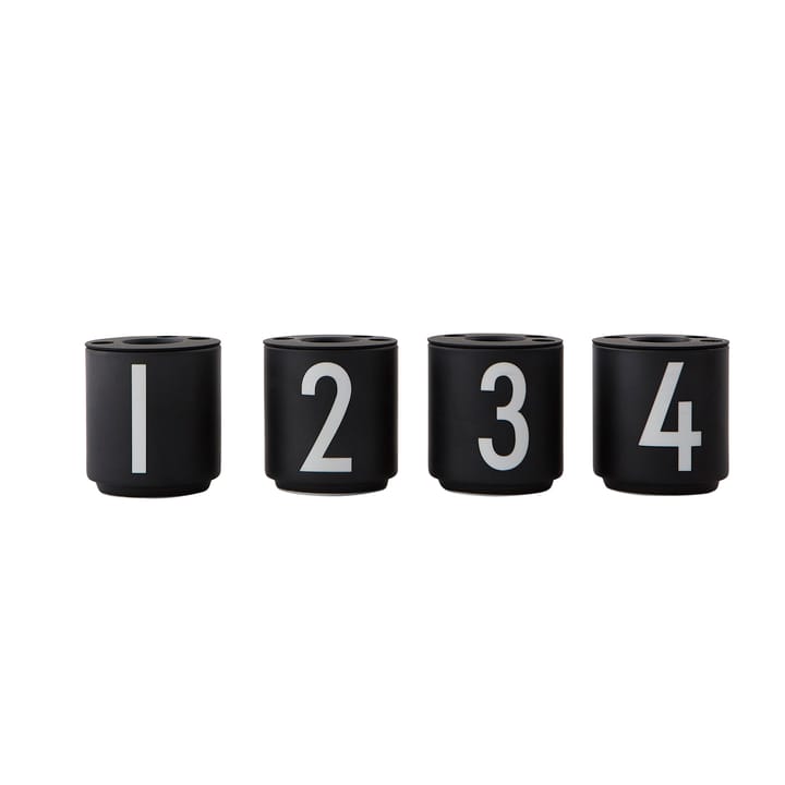 4 Tazas espresso Design Letters negro, Black Design Letters