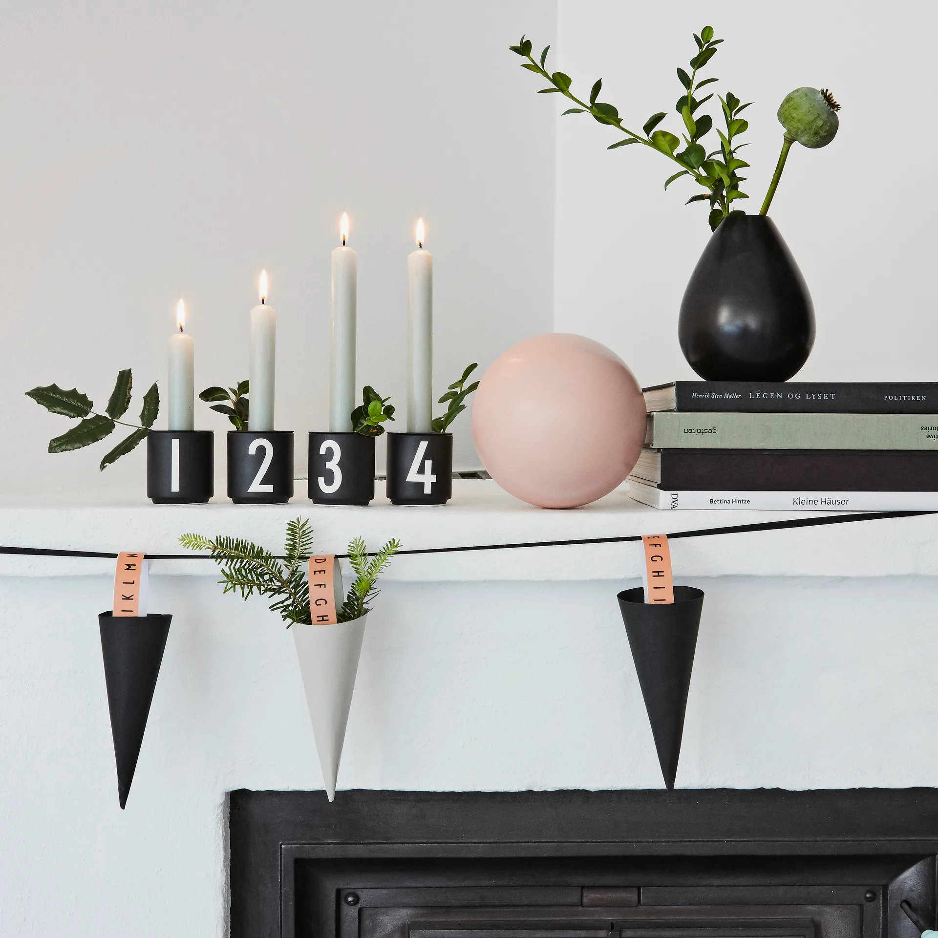 4 Tazas espresso Design Letters negro, Black Design Letters